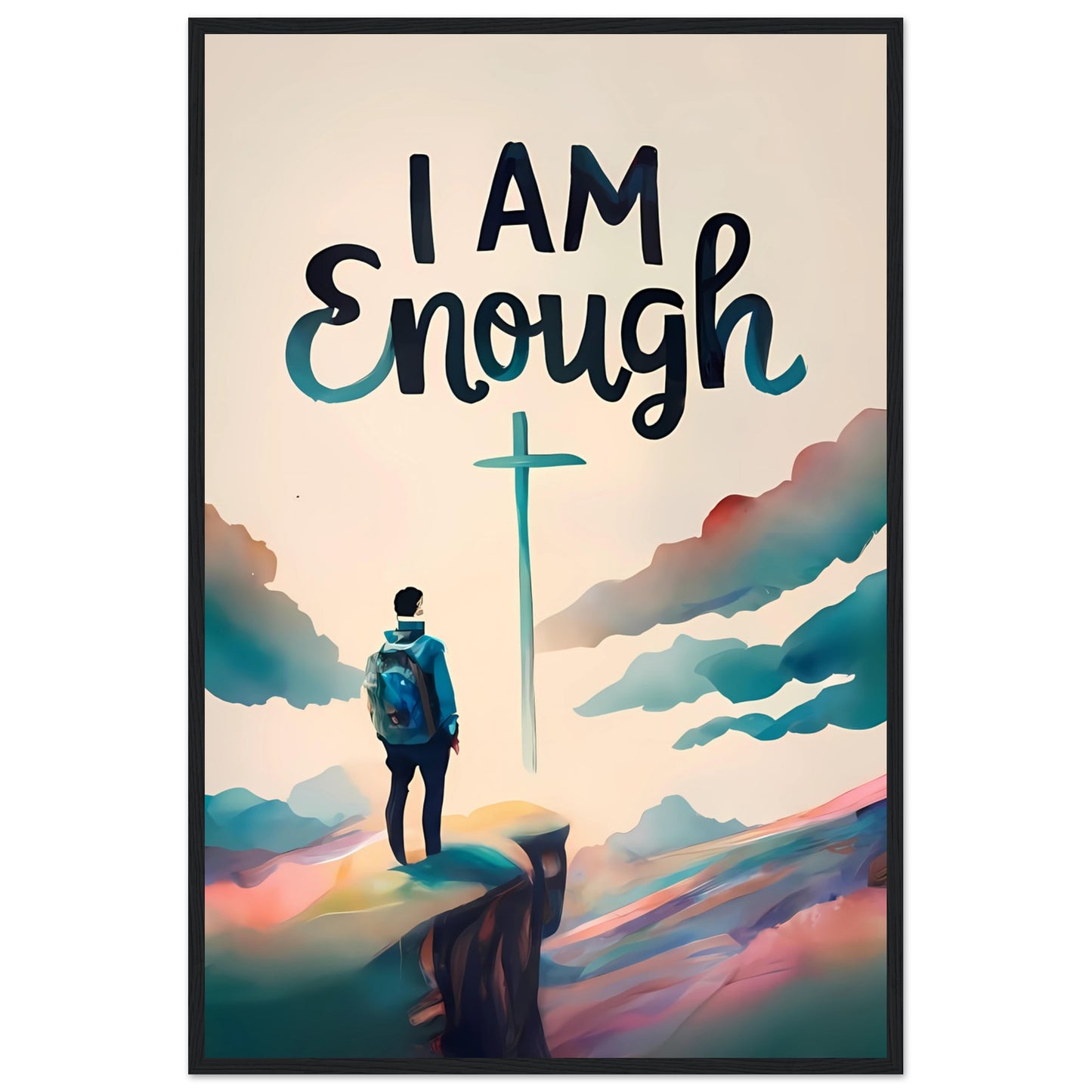 I Am Enough Watercolor Framed Print