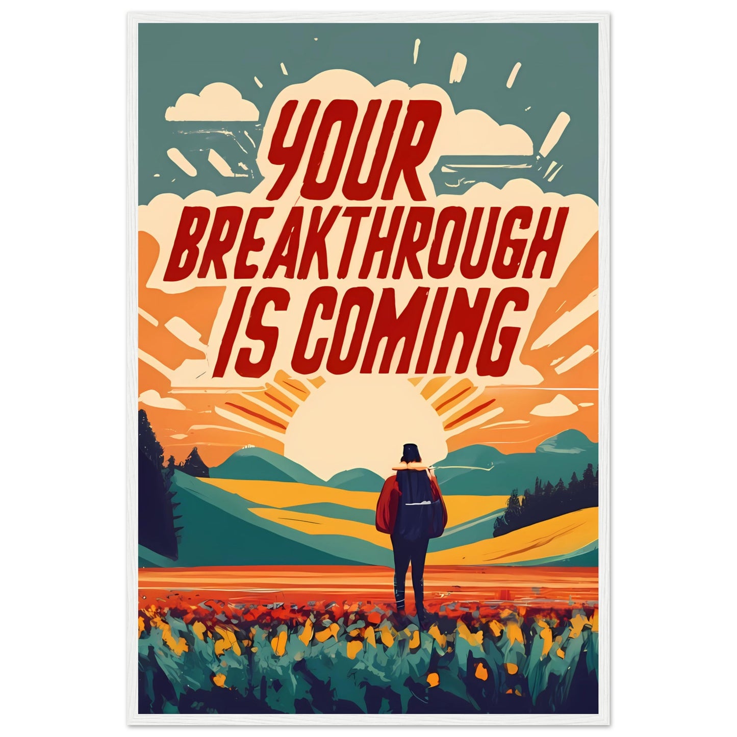 Your Breakthrough is Coming Retro Style Framed Poster