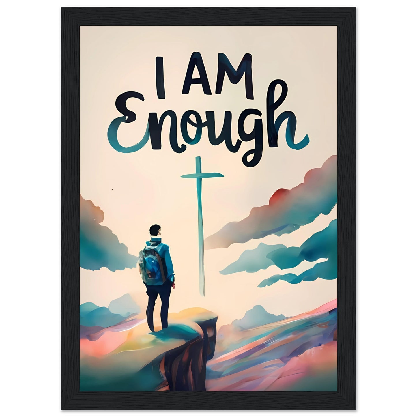 I Am Enough Watercolor Framed Print