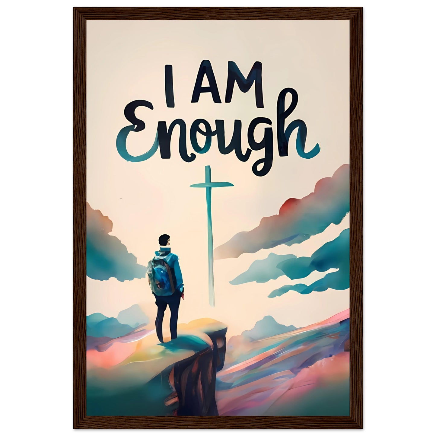 I Am Enough Watercolor Framed Print