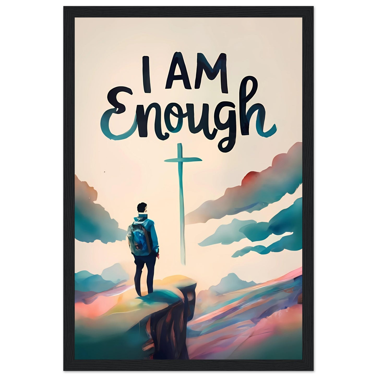 I Am Enough Watercolor Framed Print