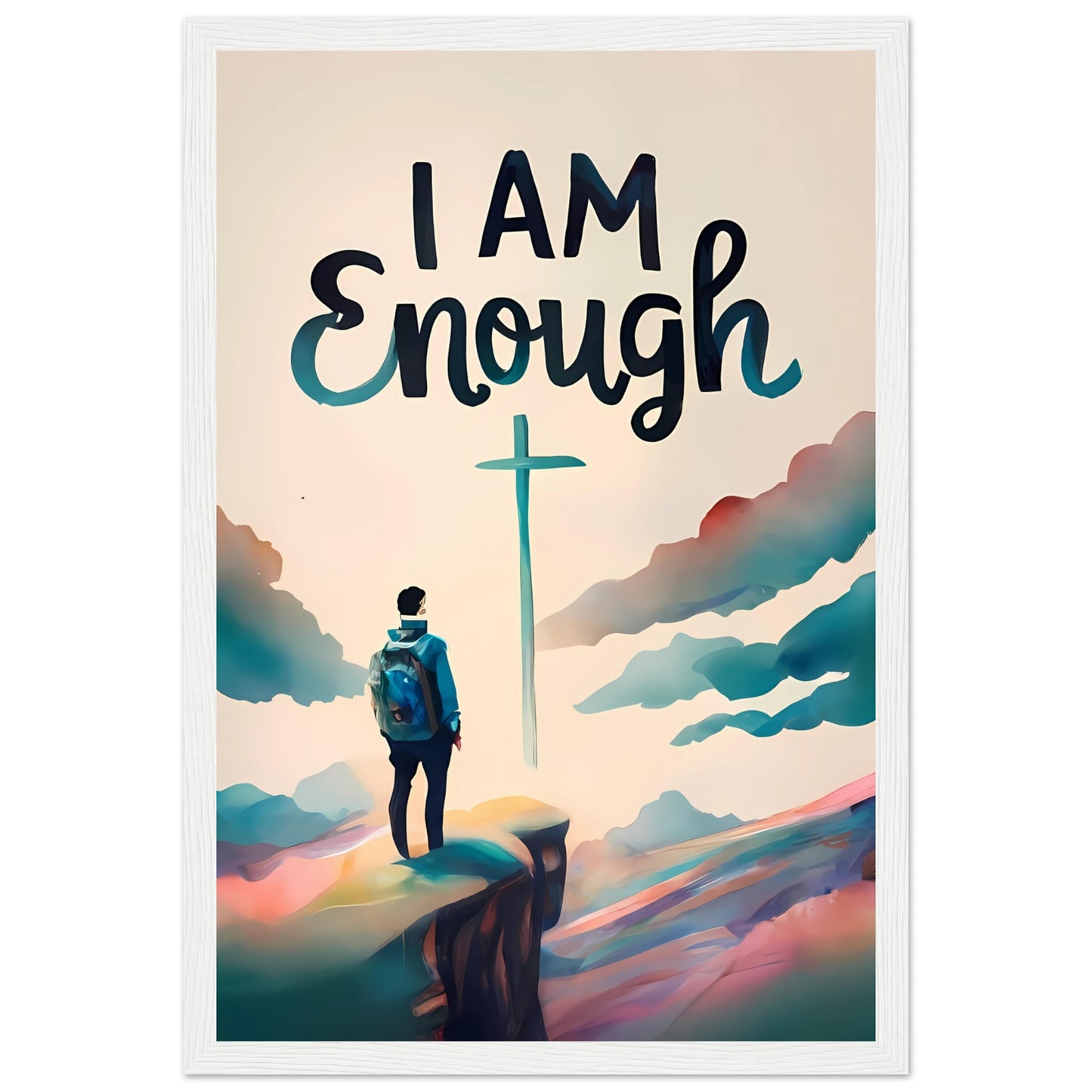 I Am Enough Watercolor Framed Print