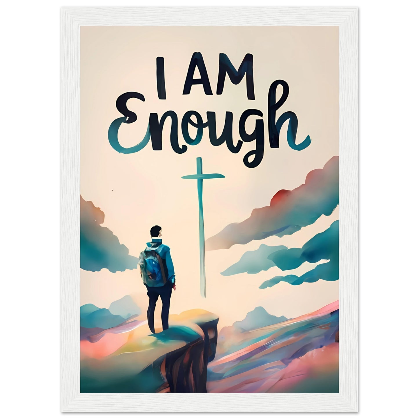 I Am Enough Watercolor Framed Print