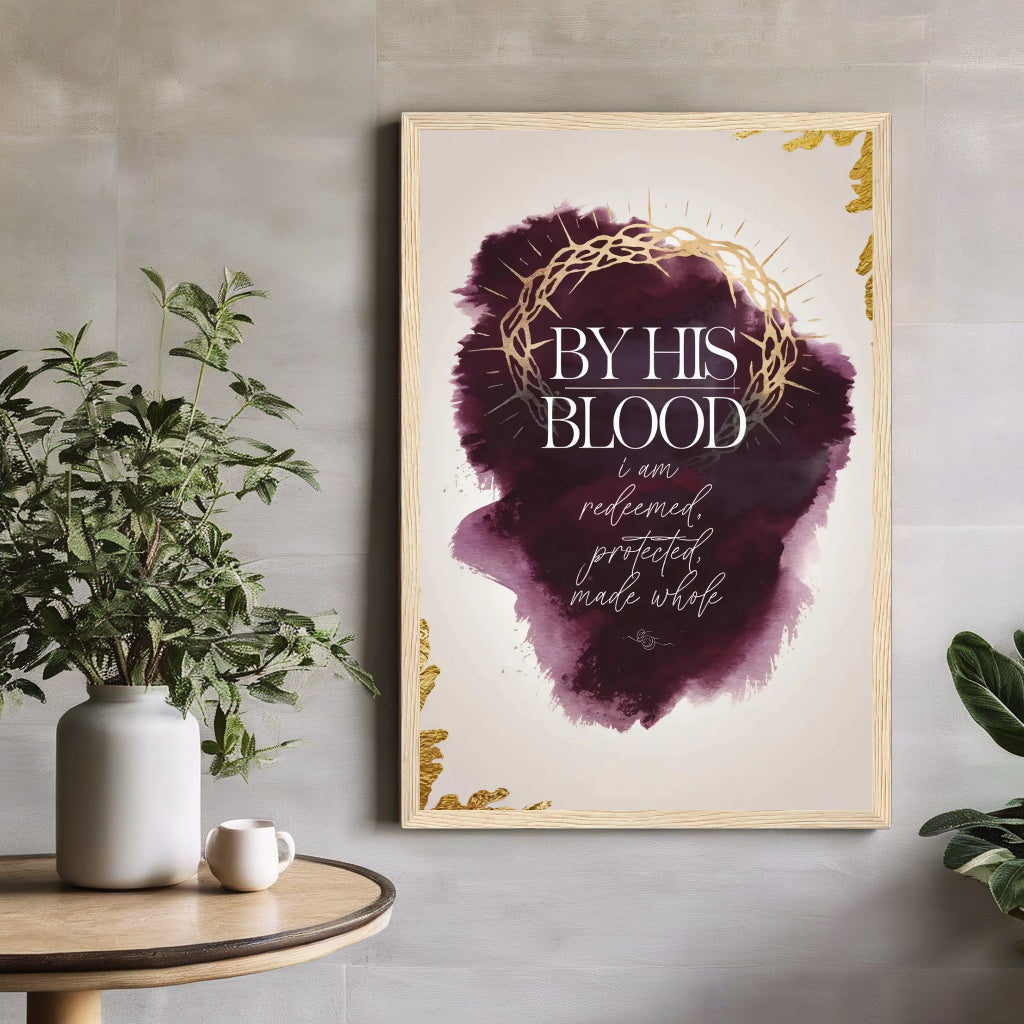 By His Blood | Prophetic Christian Wall Art | Crown of Glory