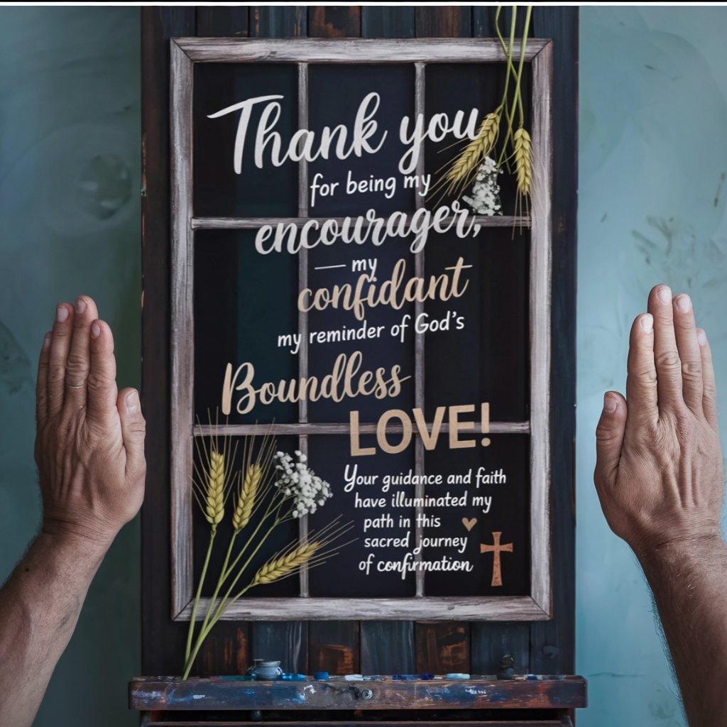Confirmation Sponsor Thank You | Christian Farmhouse Gift Canva