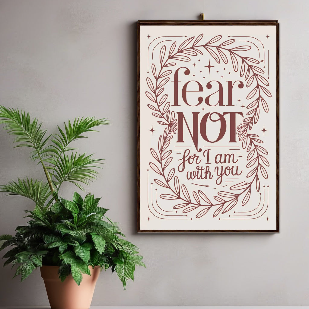 Fear Not For I Am With You | Boho Christian Scripture Art Print