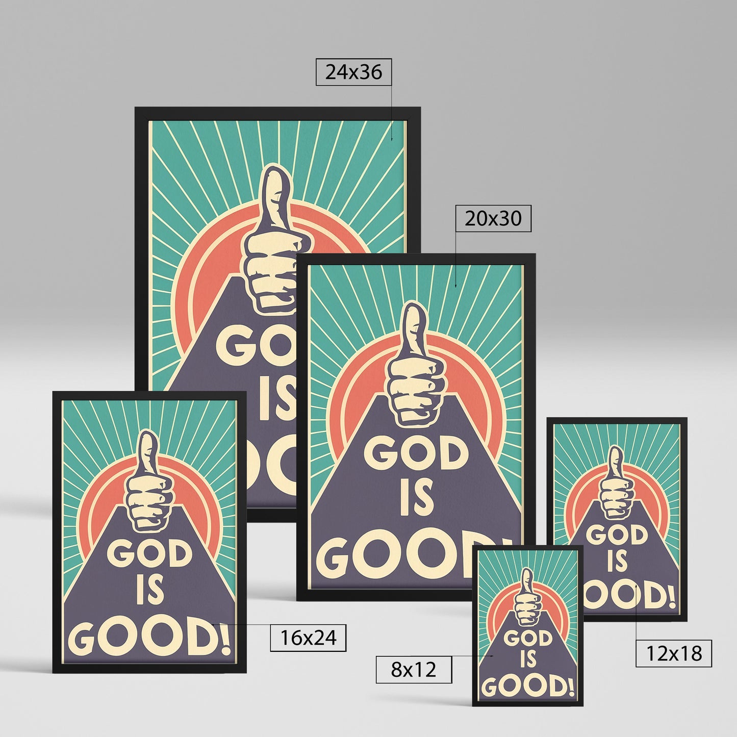 God is Good Retro Style Framed Print