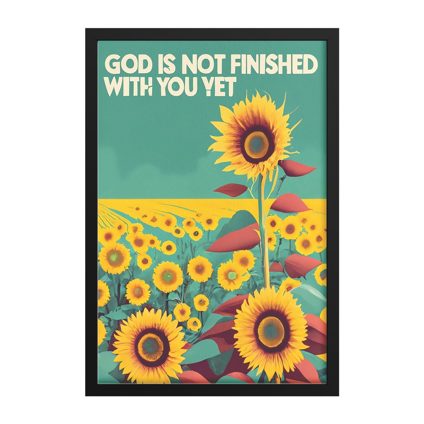 God is Not Finished with You Yet Retro Style Framed Print