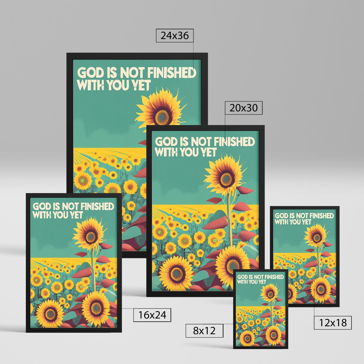 God is Not Finished with You Yet Retro Style Framed Print