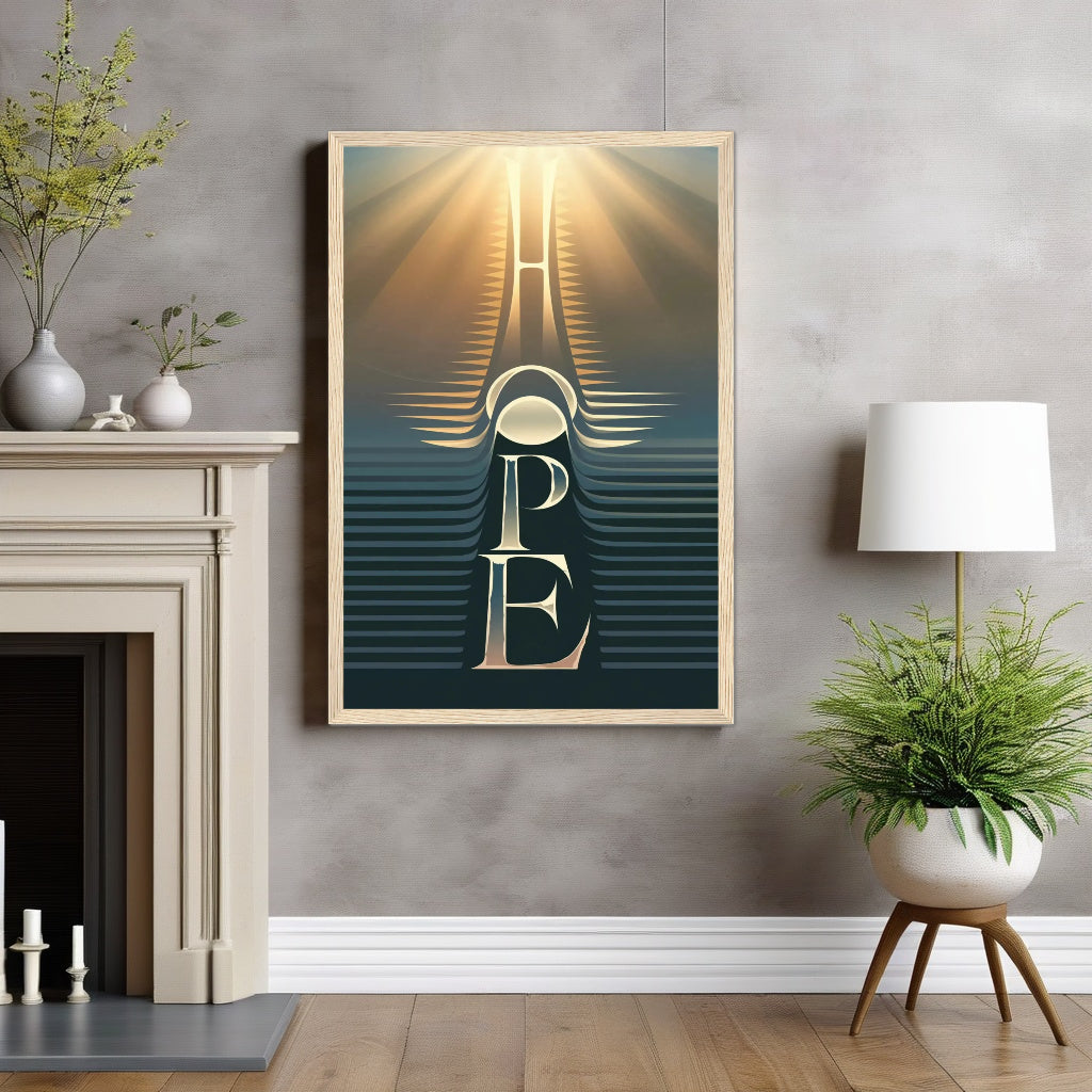 HOPE Sunrise Typography Art | Inspiring Modern Wall Print