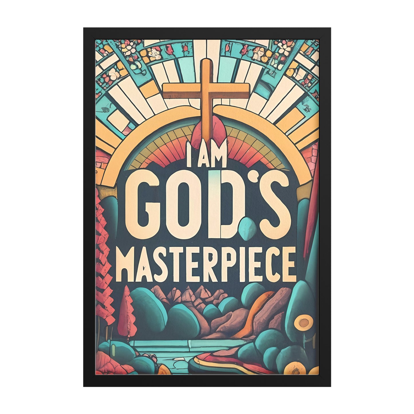 I am God's Masterpiece Retro Framed Poster