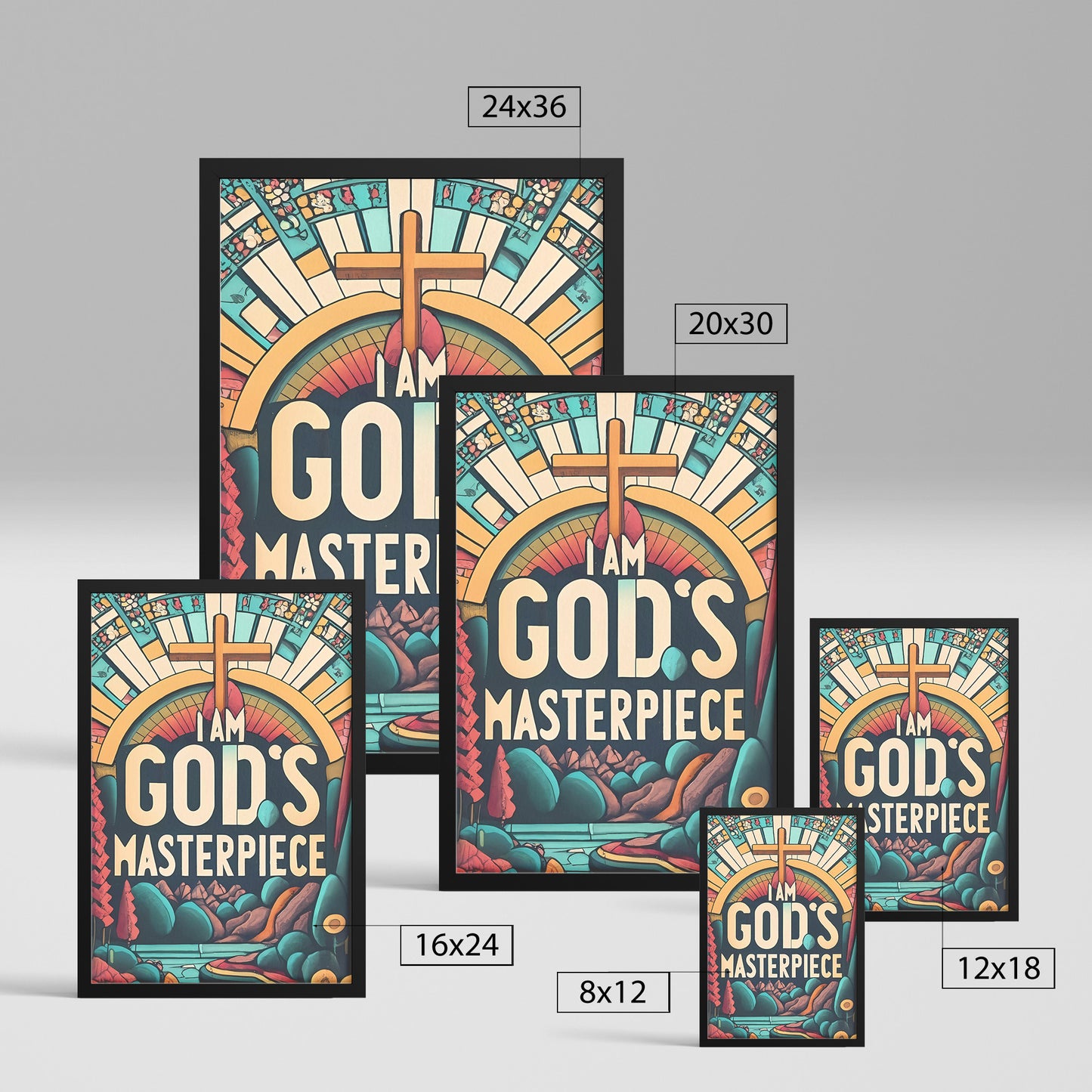 I am God's Masterpiece Retro Framed Poster