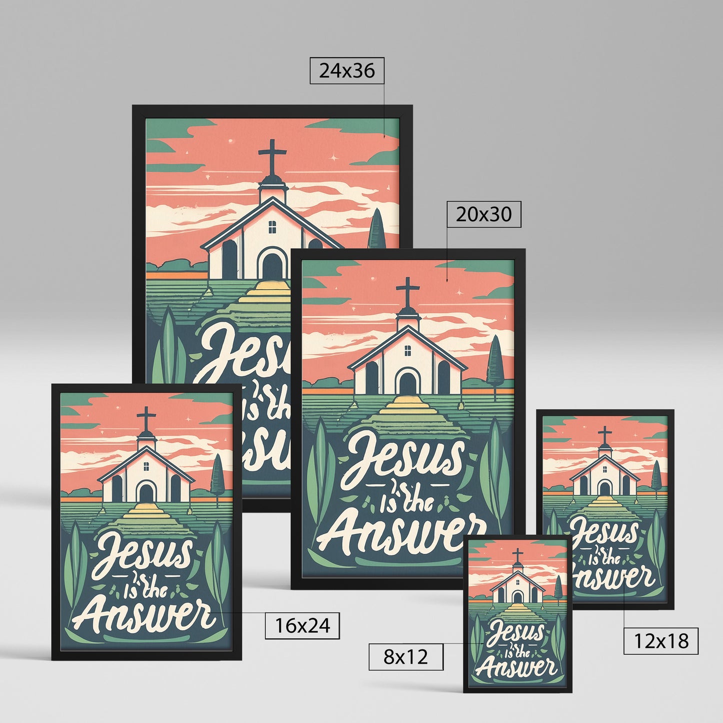 Jesus is the Answer Retro Style Framed Print
