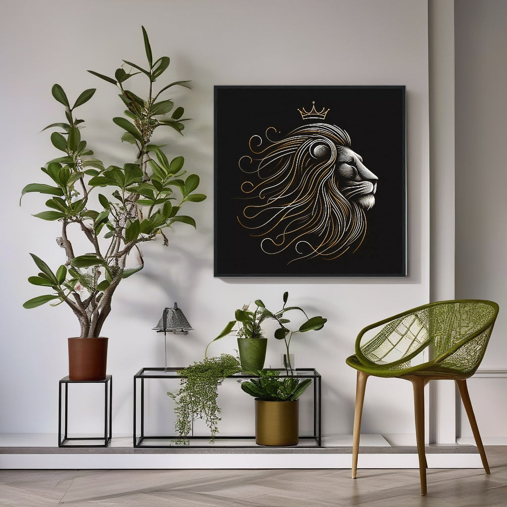 Lion of Judah Gold Art Print | Modern Christian Wall Decor