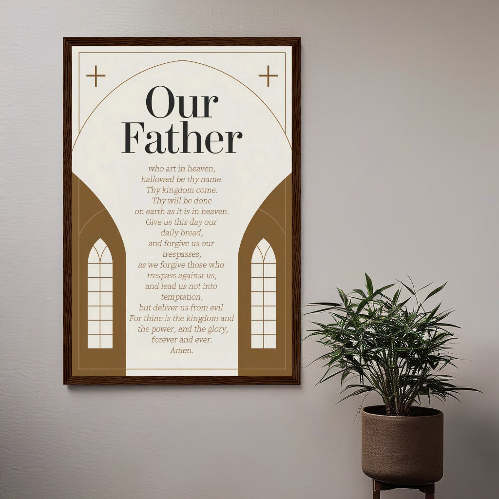 Modern Lord's Prayer Wall Art | Contemporary Christian Print