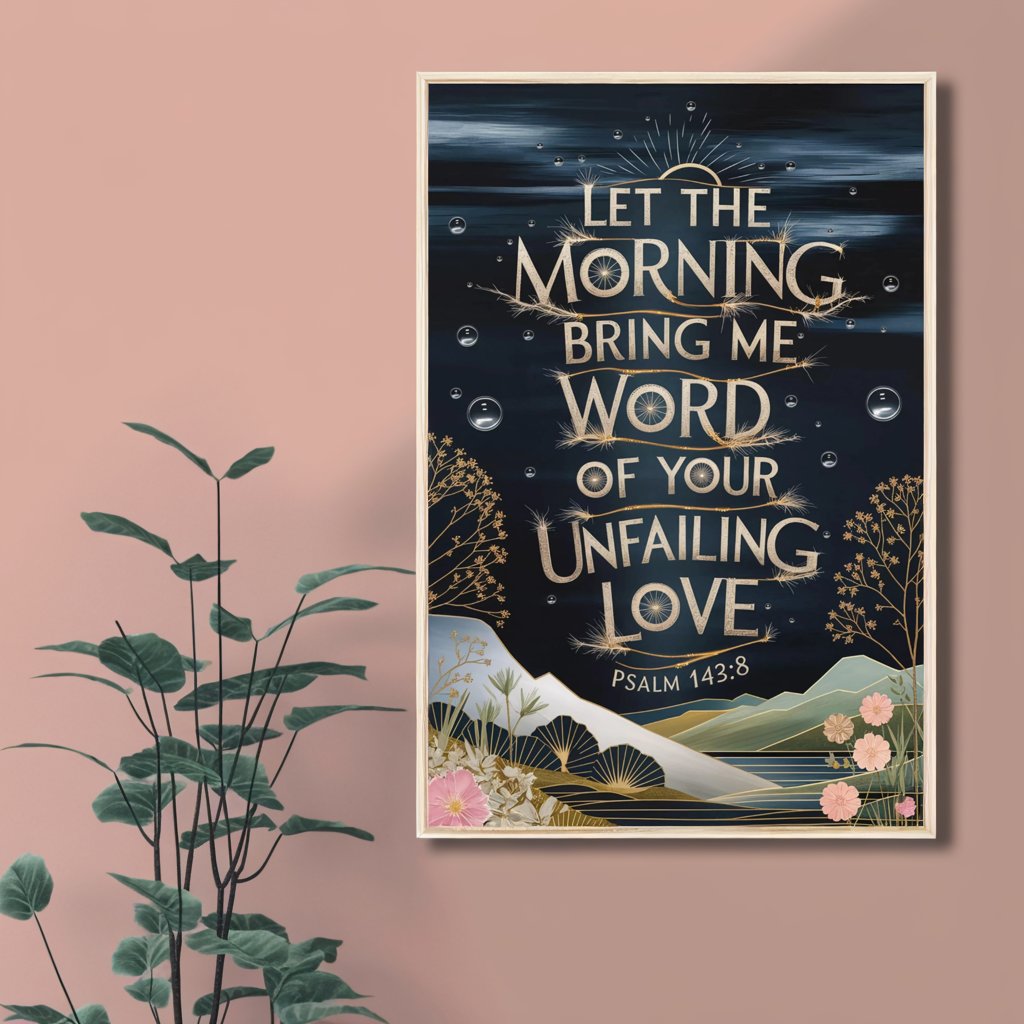 Morning's Unfailing Love | Psalm 143:8 Scripture Wall Art