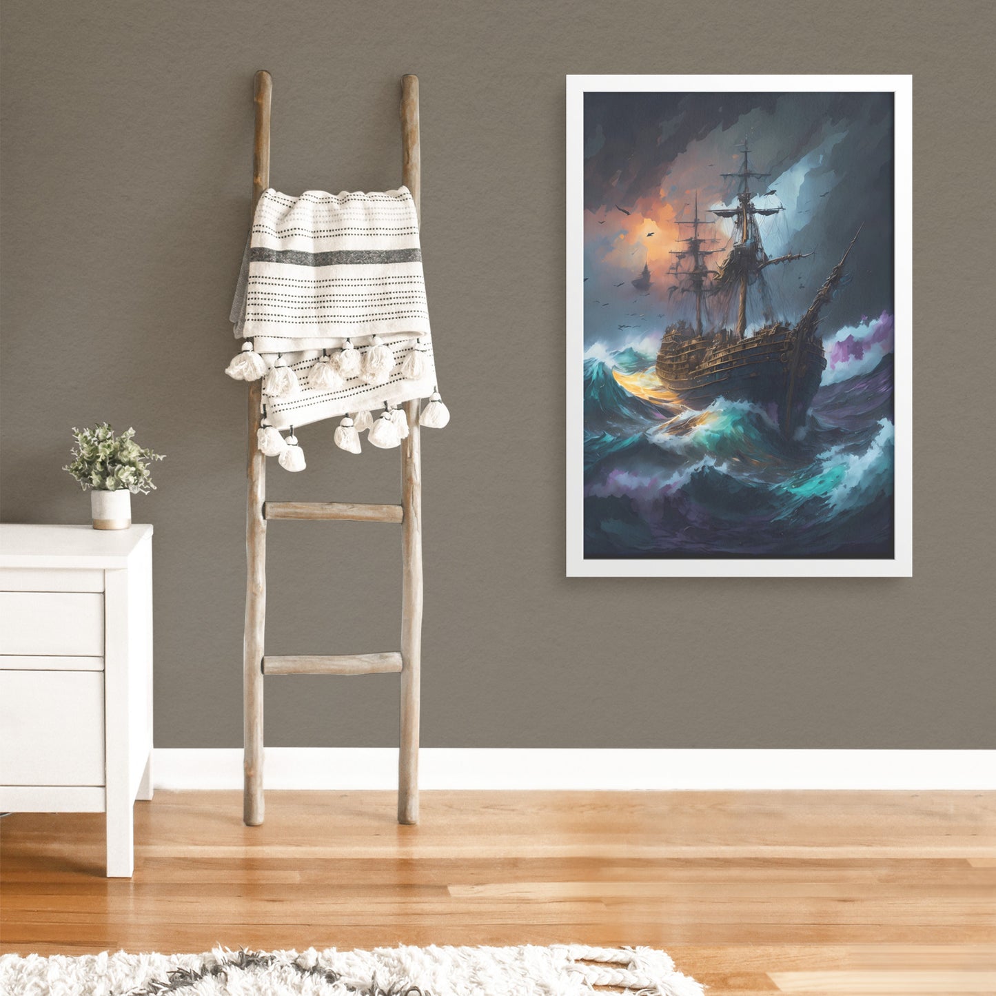 Noah's Ark in the Storm Framed Art Print