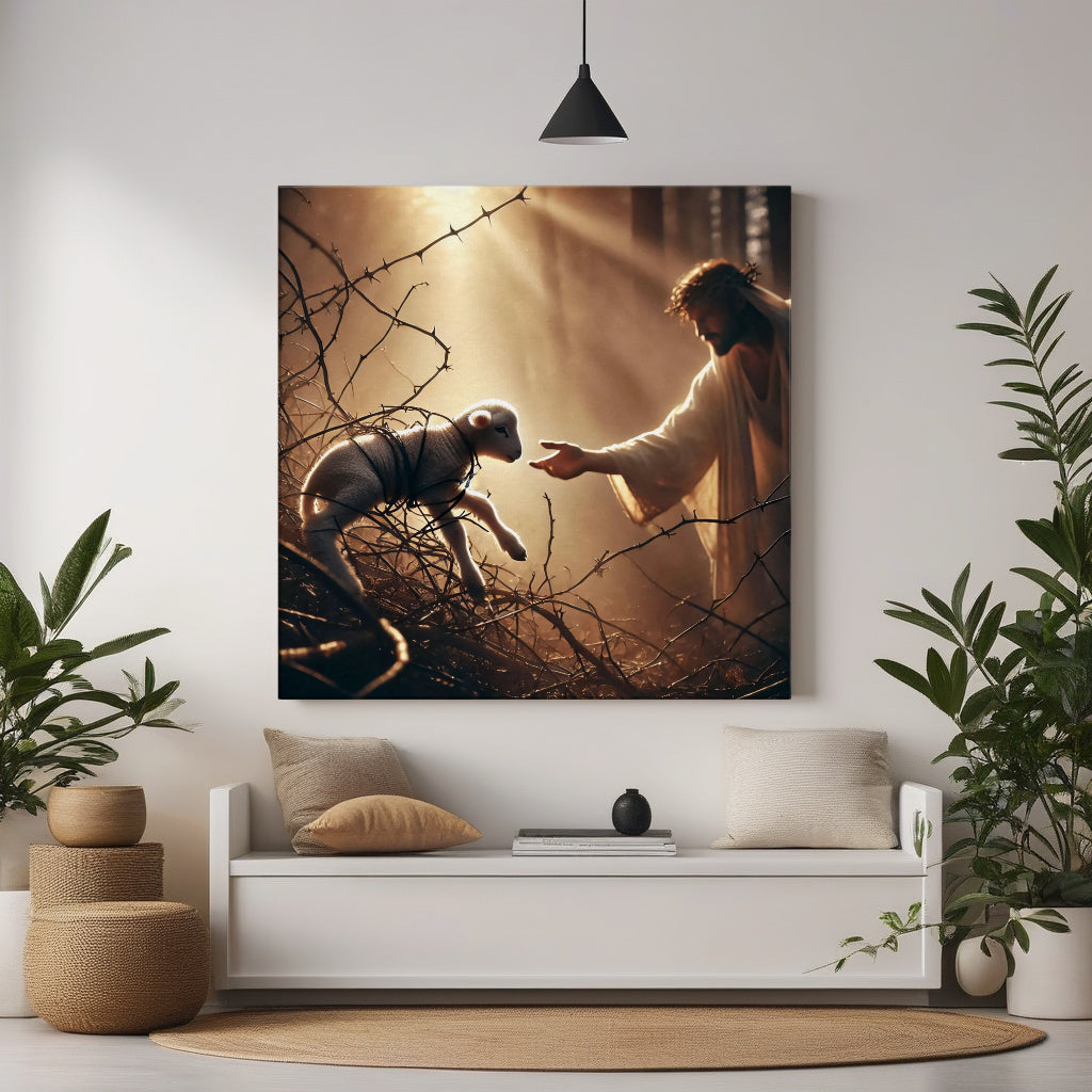 The Good Shepherd | Jesus and Lamb Christian Wall Canva