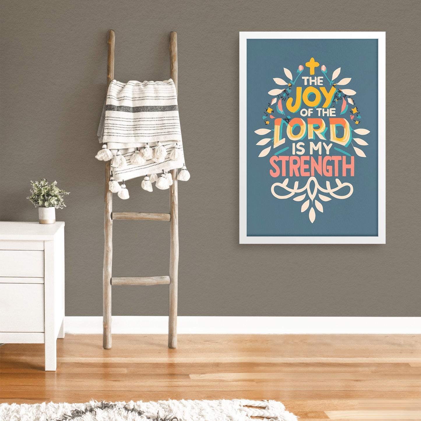 The Joy of the Lord is My Strength Retro Style Framed Print