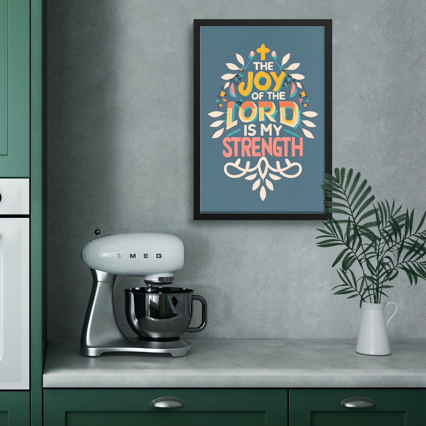 The Joy of the Lord is My Strength Retro Style Framed Print