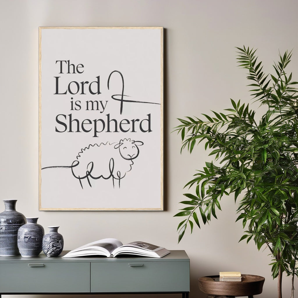 The Lord is My Shepherd | Modern Christian Wall Art Print