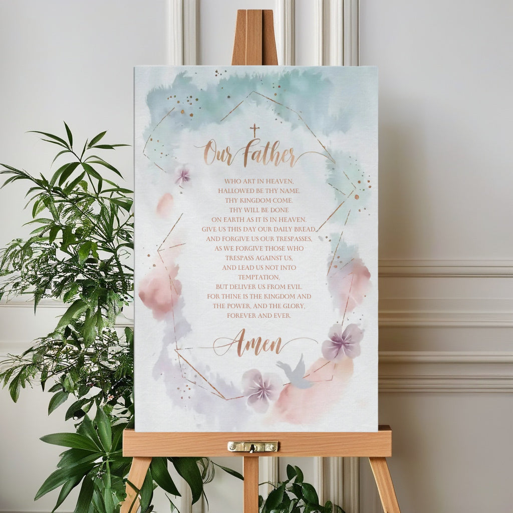 The Lord's Prayer | Ethereal Watercolor Christian Wall Art