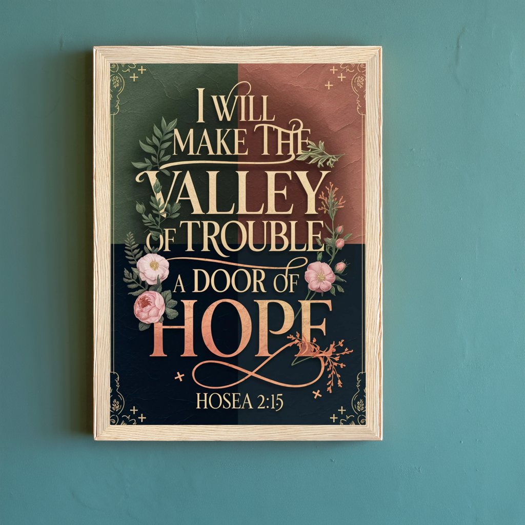 Valley of Hope | Vintage Bible Verse Art | Hosea 2:15 Print
