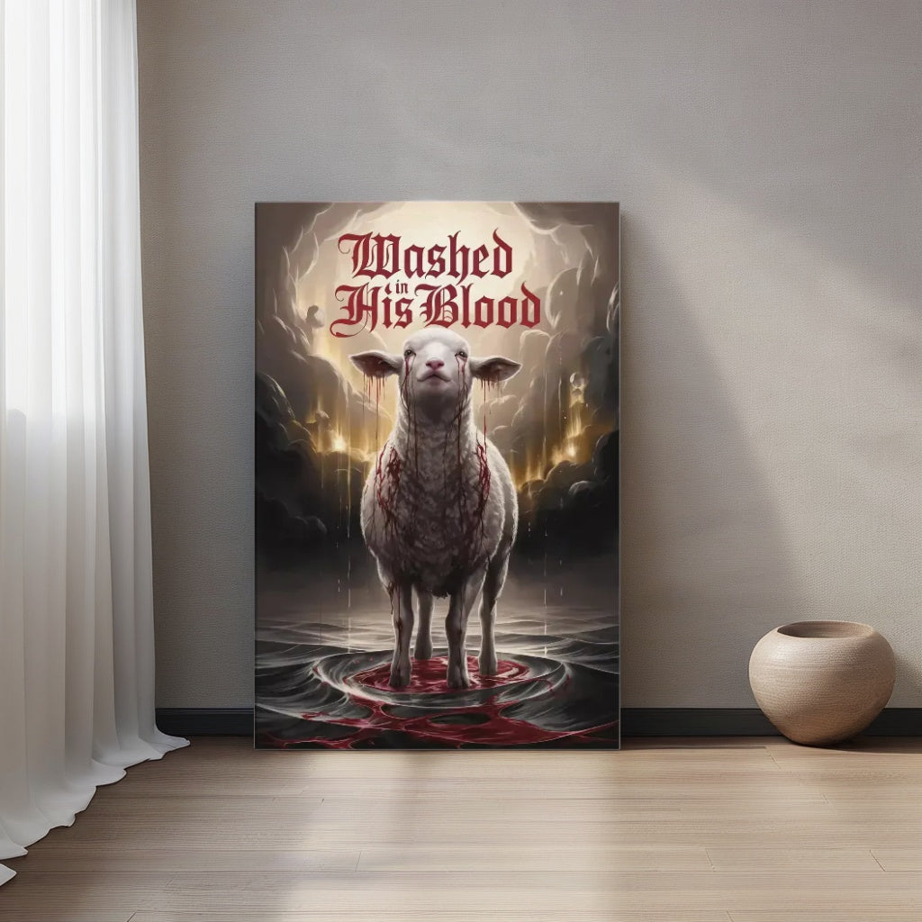 Washed in His Blood | Prophetic Lamb Christian Wall Canva