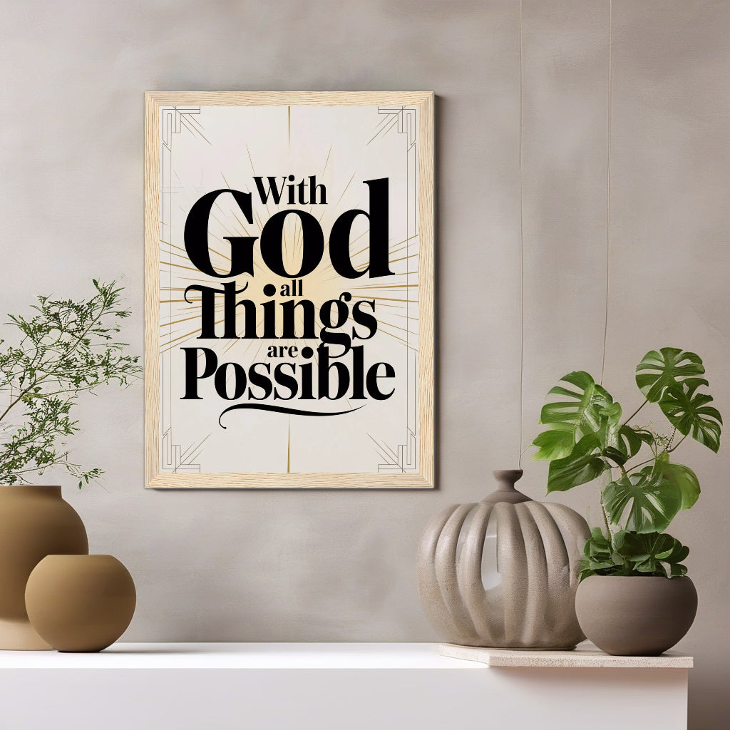 With God All Things Possible | Luxury Christian Wall Art