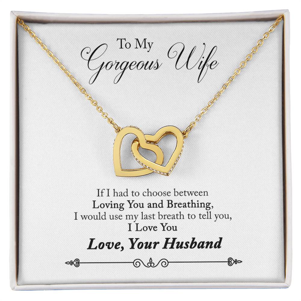Interlocking Hearts Necklace Gift to Wife