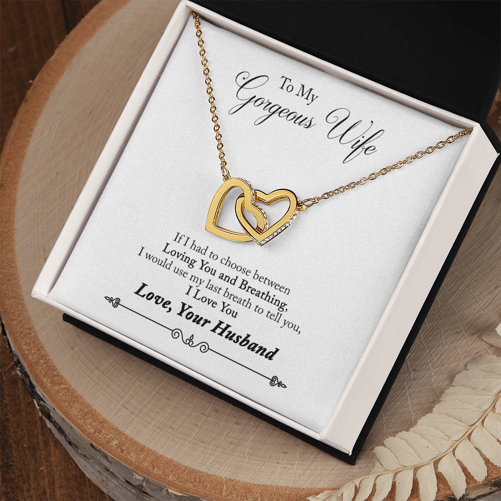 Interlocking Hearts Necklace Gift to Wife