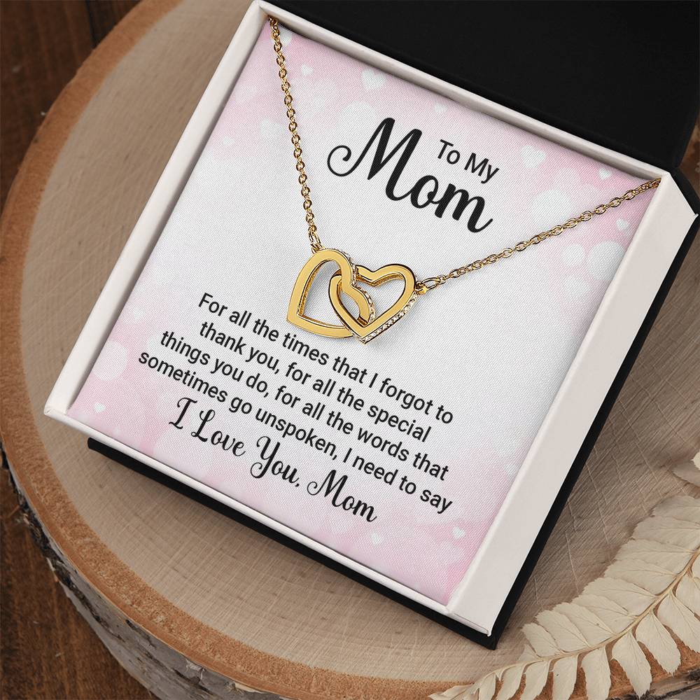 Interlocking Hearts Necklace to Mom