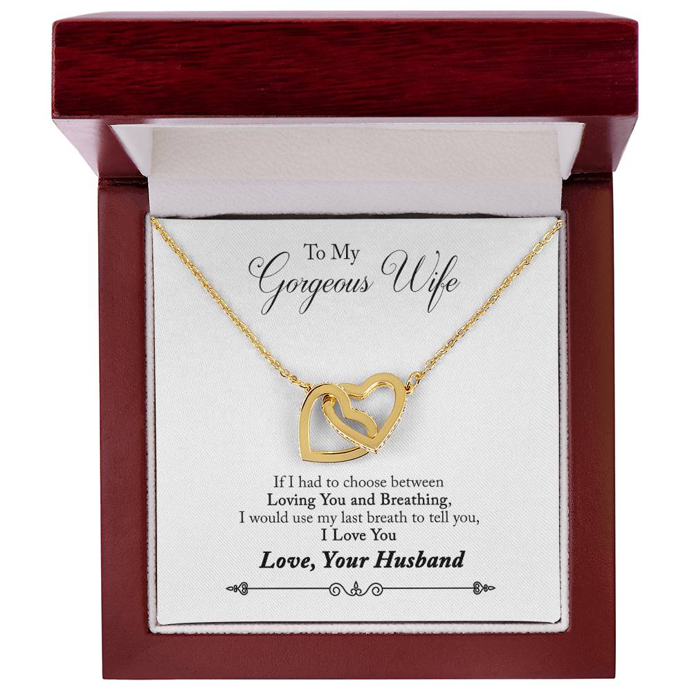 Interlocking Hearts Necklace Gift to Wife