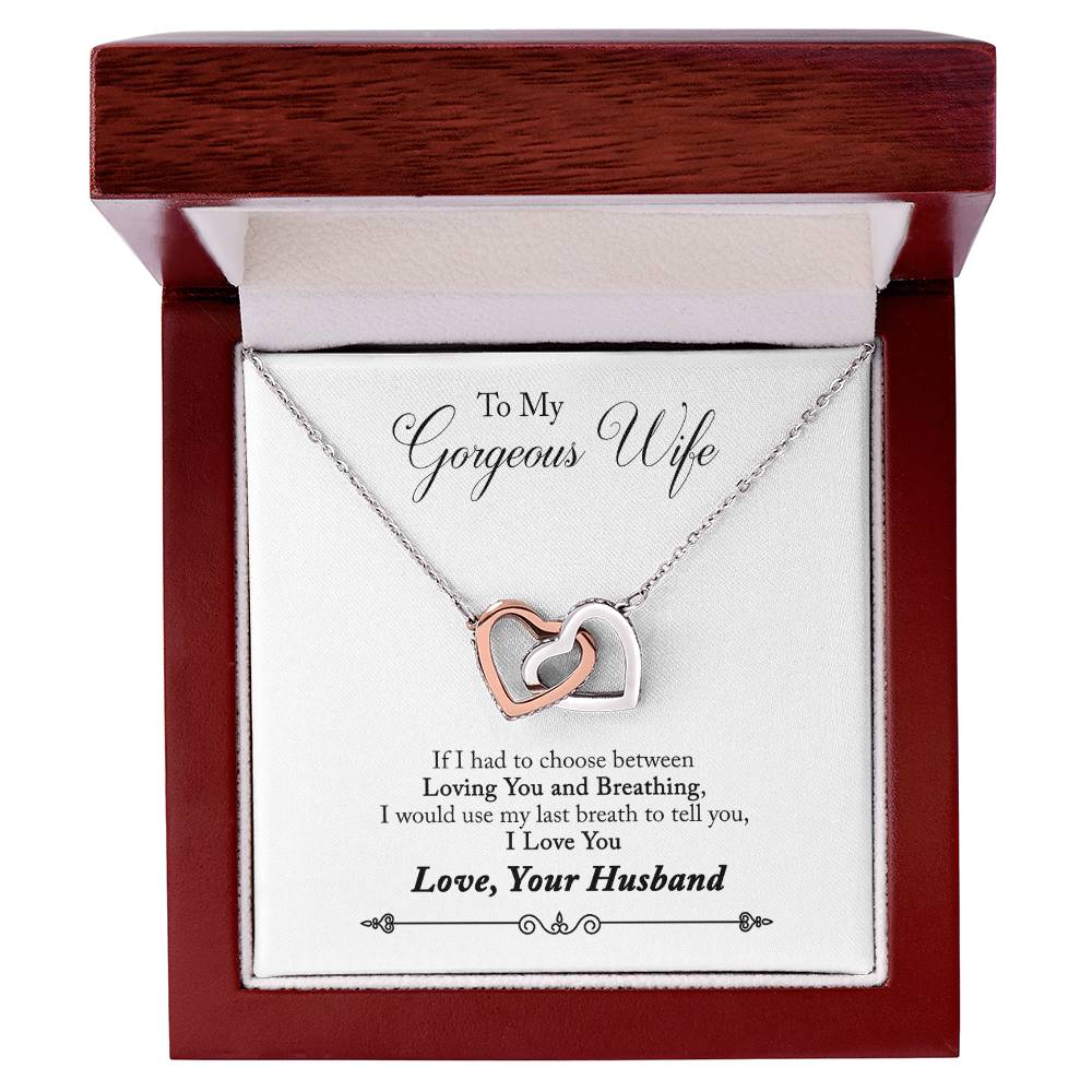 Interlocking Hearts Necklace Gift to Wife