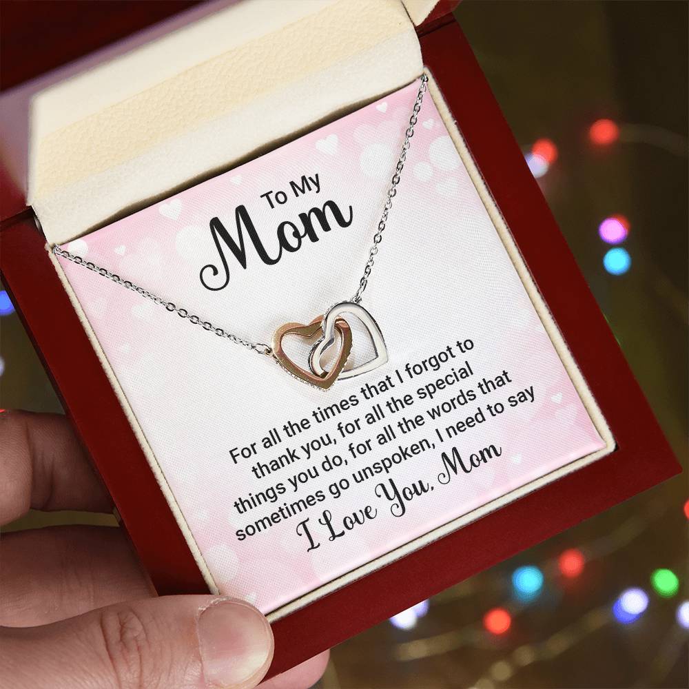 Interlocking Hearts Necklace to Mom