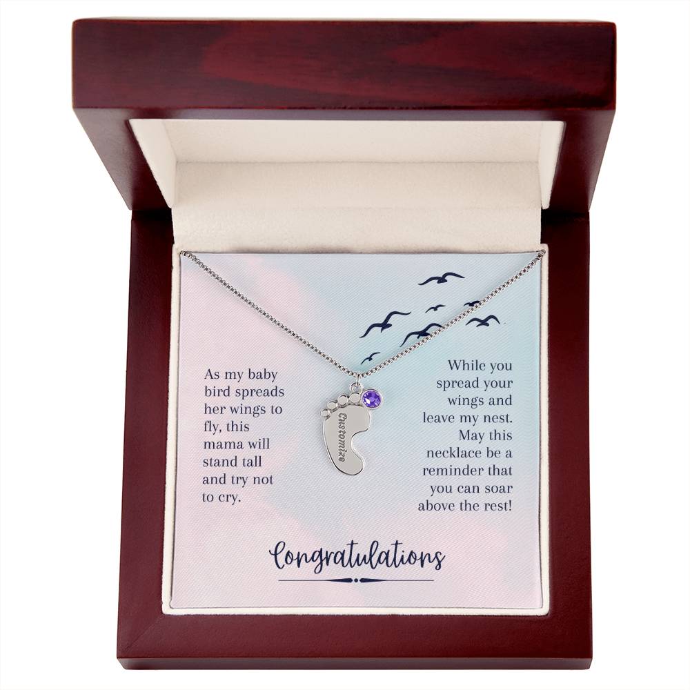 Engraved baby sale feet necklace