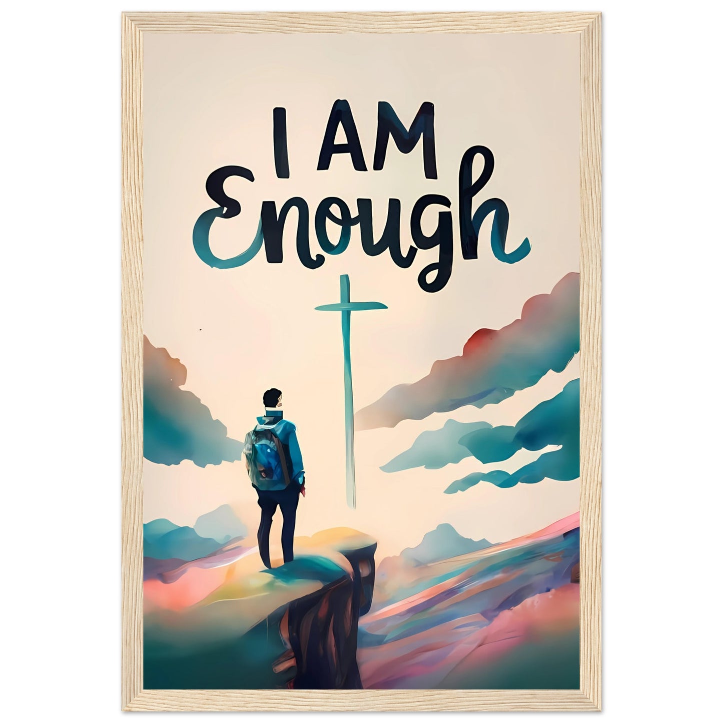 I Am Enough Watercolor Framed Print