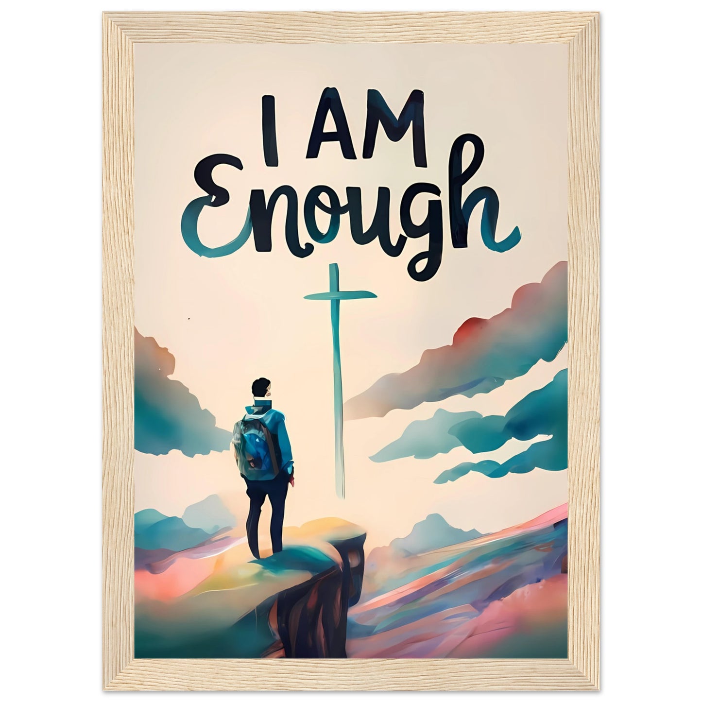 I Am Enough Watercolor Framed Print