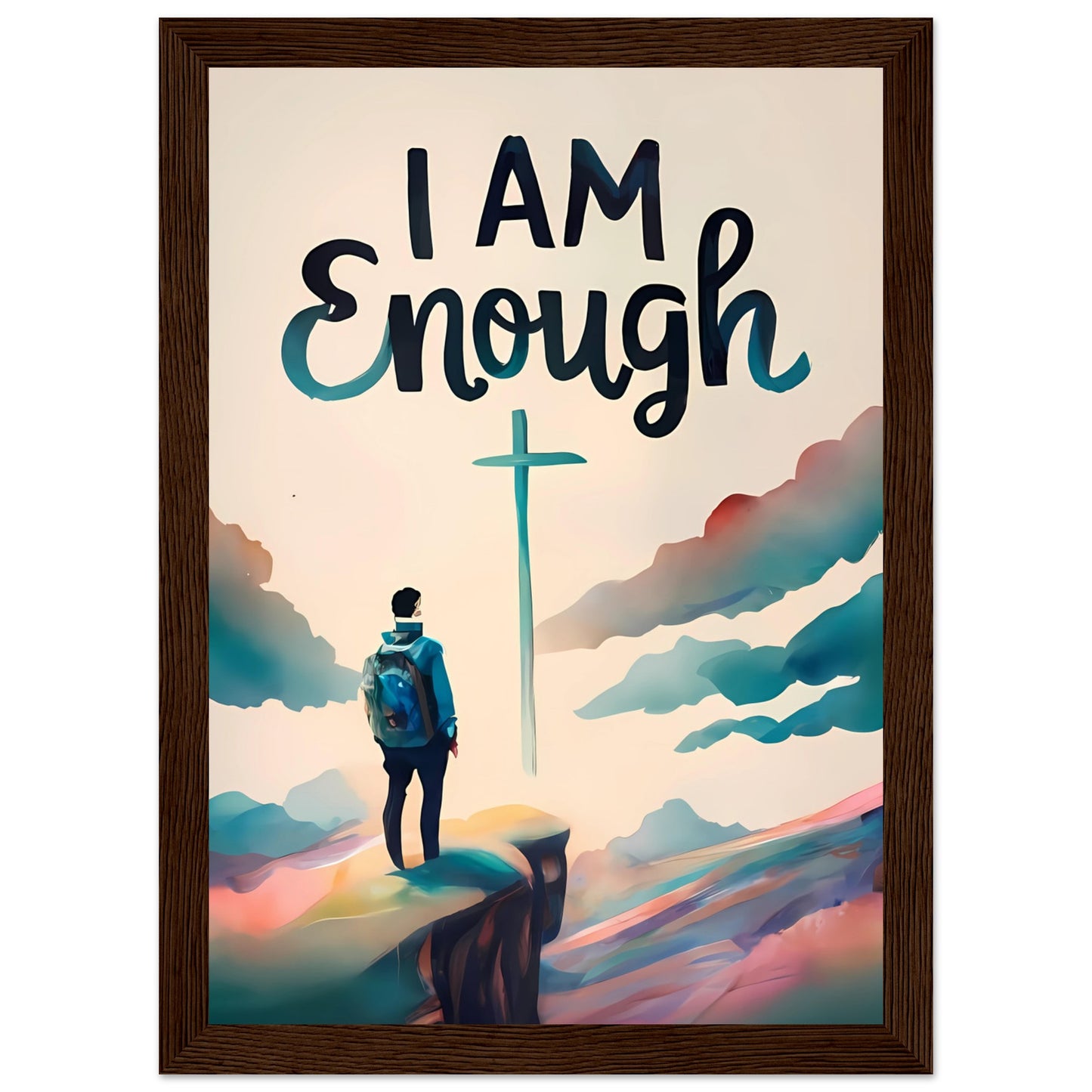 I Am Enough Watercolor Framed Print