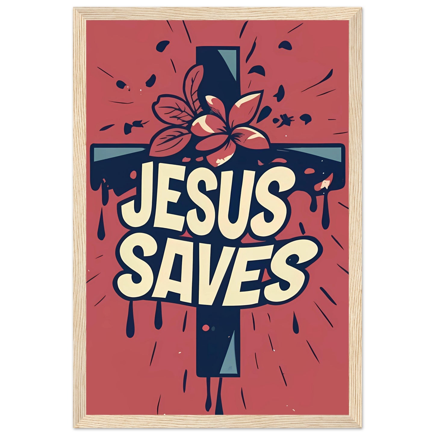 Jesus Saves Framed Poster