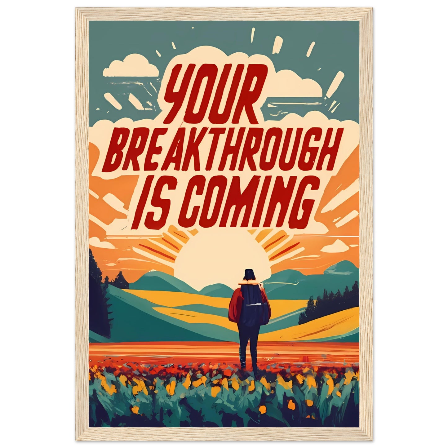 Your Breakthrough is Coming Retro Style Framed Poster