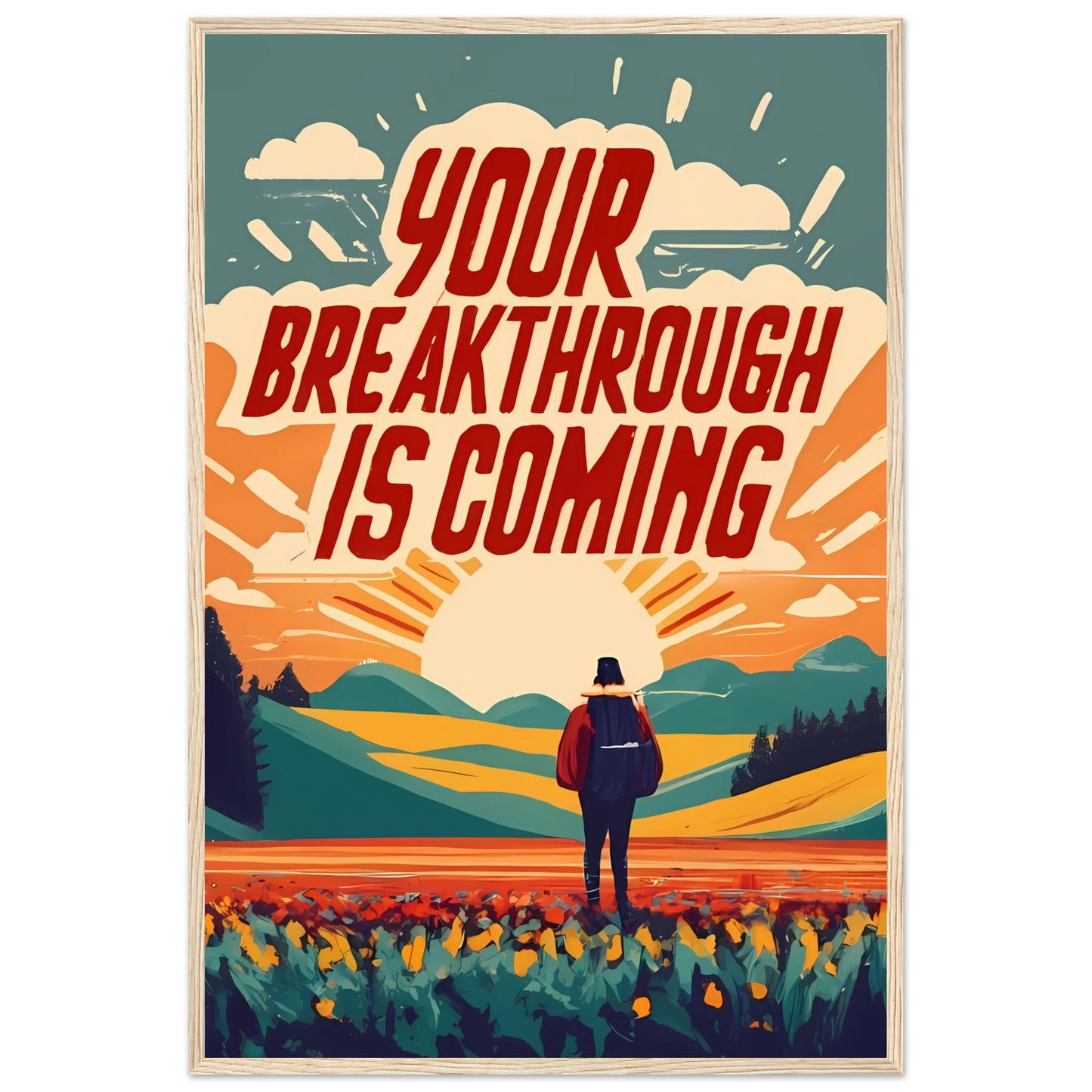 Your Breakthrough is Coming Retro Style Framed Poster