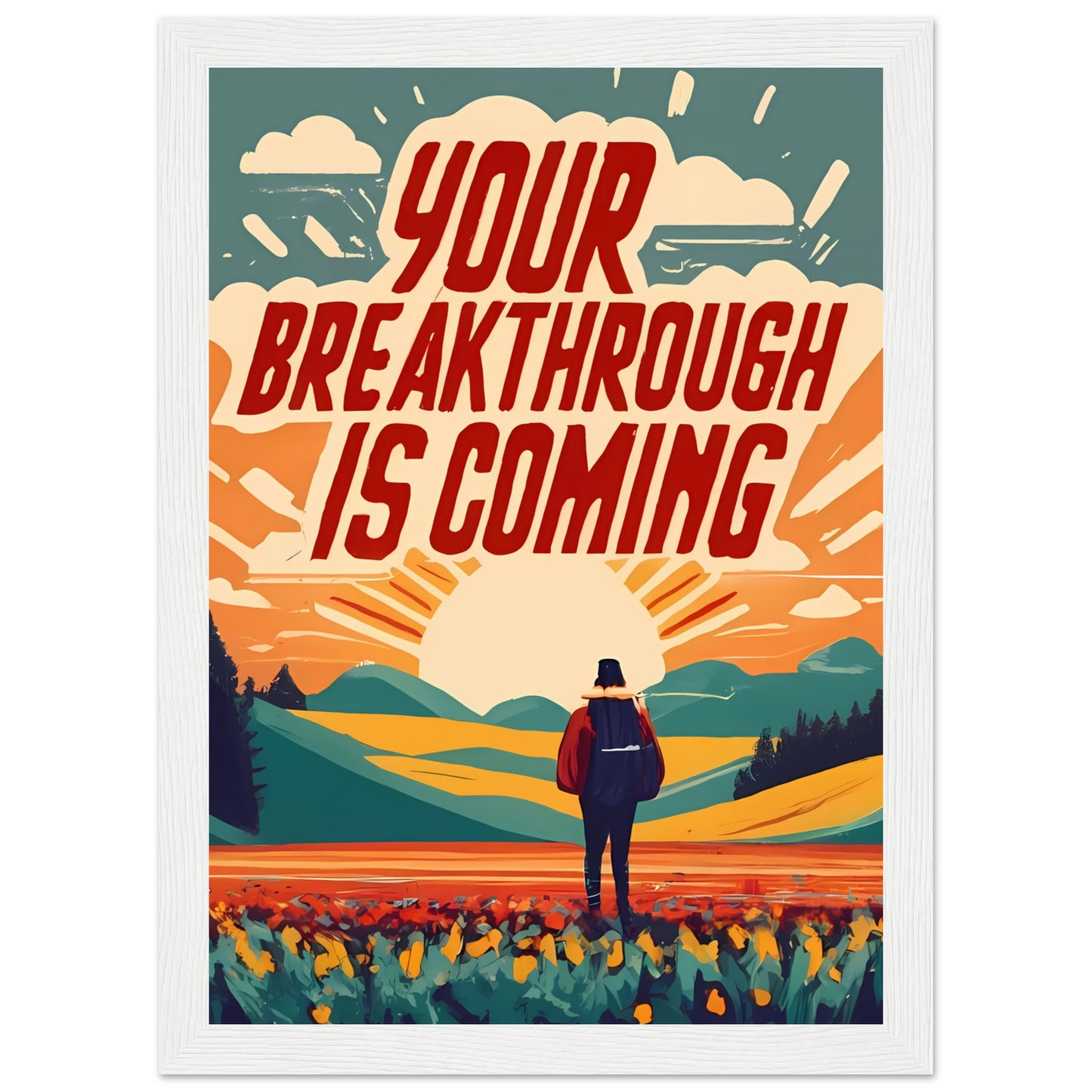 Your Breakthrough is Coming Retro Style Framed Poster