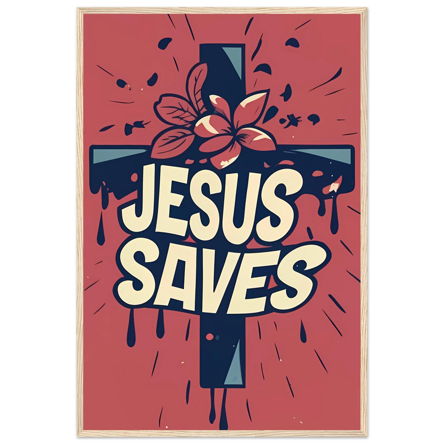 Jesus Saves Framed Poster