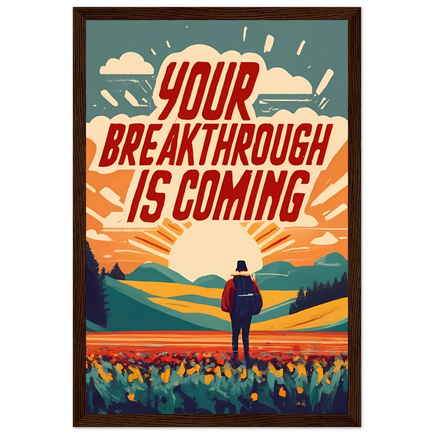 Your Breakthrough is Coming Retro Style Framed Poster