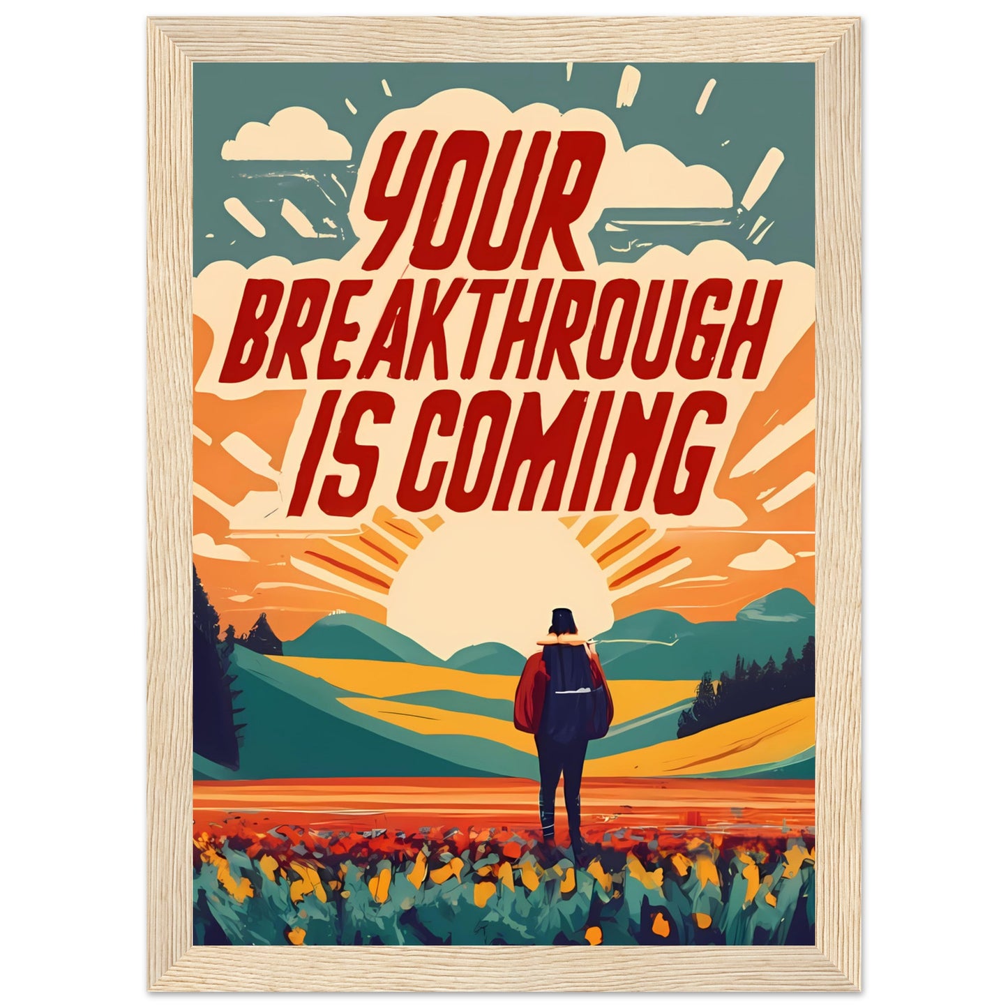 Your Breakthrough is Coming Retro Style Framed Poster