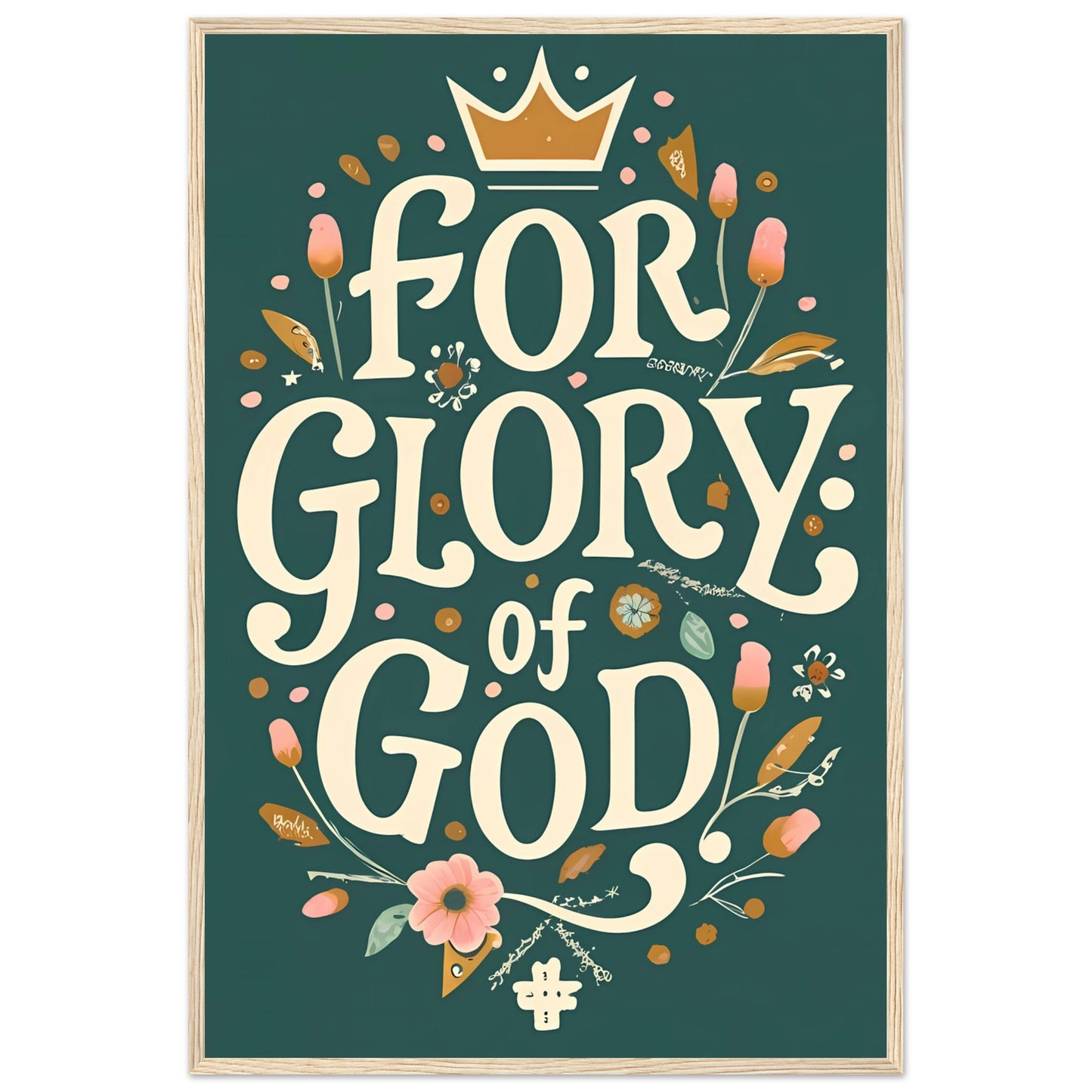 For the Glory of God Framed Typography Poster