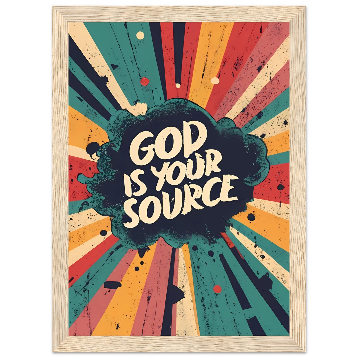 God is your Source Retro Framed Poster