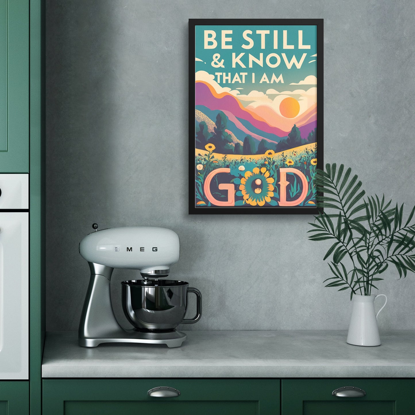 Be Still & Know that I am God Retro Style Framed Print