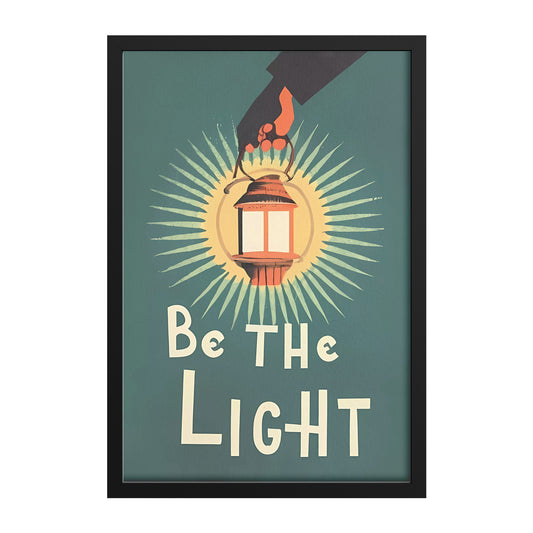 Be the Light Retro Style Glowing Lantern Framed Poster